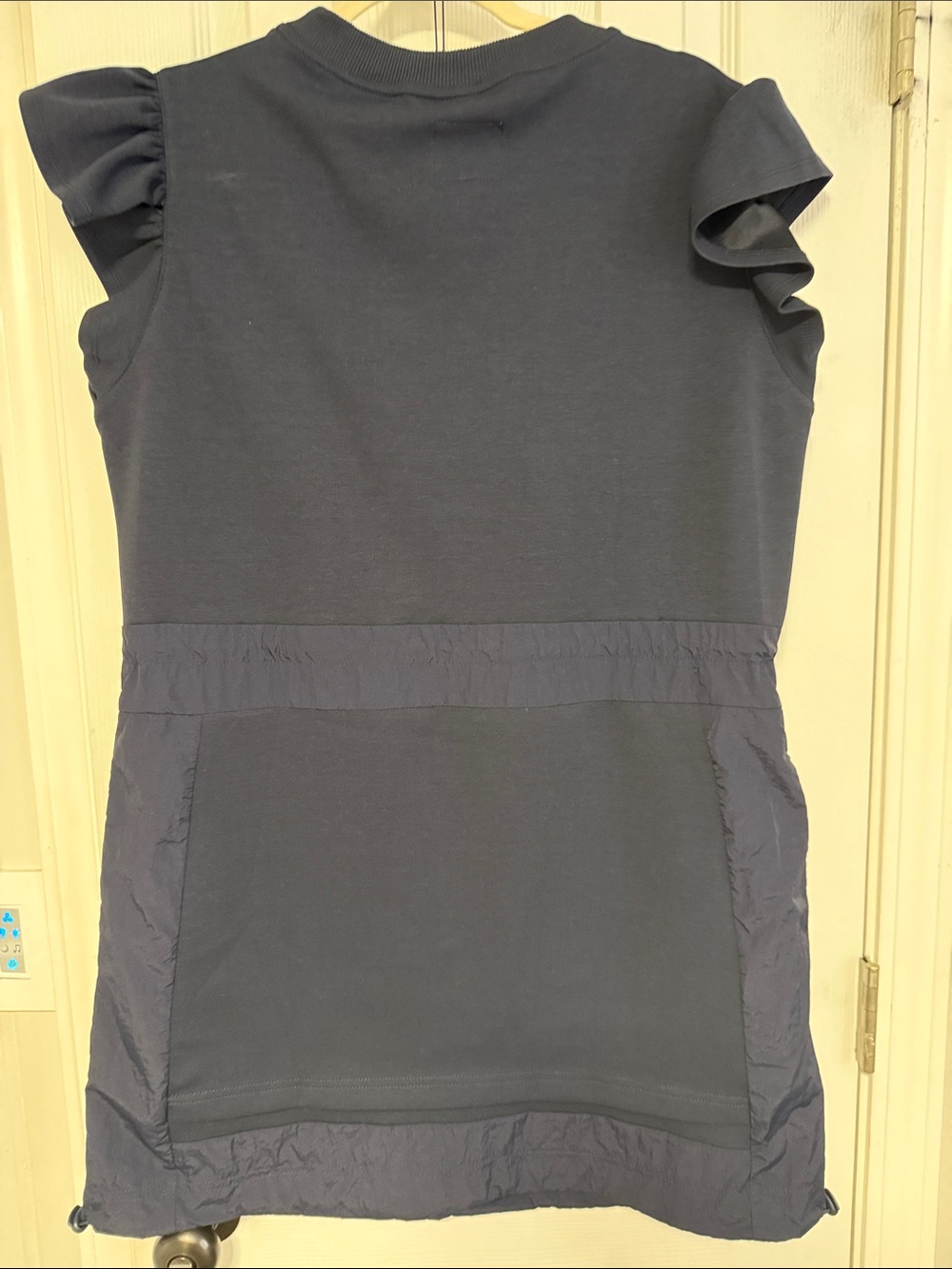 Umgee Navy Ruffle Sleeve Drawstring Mini Dress - Picture 6 of 6
